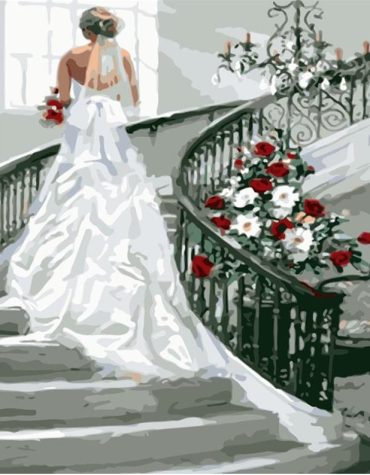 Bride with Flowers Paint By Numbers