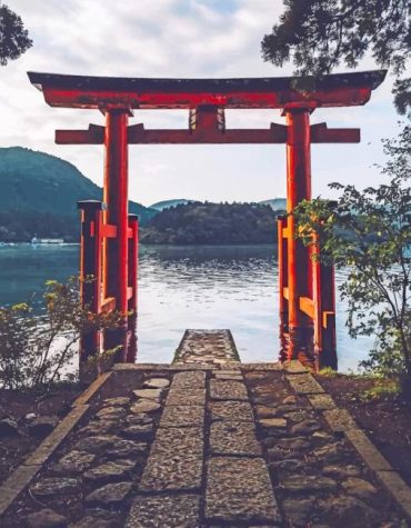 Hakone Shrine Scenic View Paint By Numbers