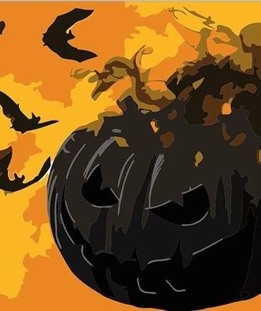 Halloween Pumpkin Silhouette Paint By Numbers