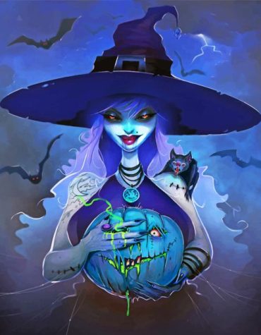 Witch Magic Halloween Bats Paint By Numbers
