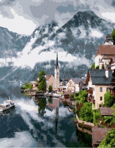 Winter Hallstatt Landscape Paint By Numbers