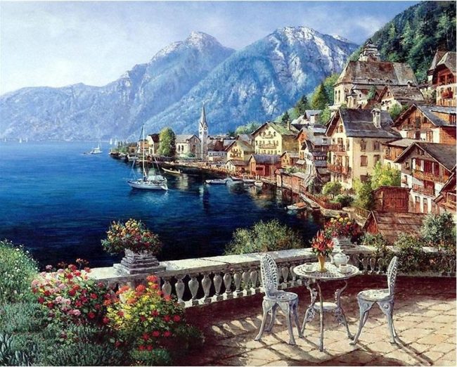 Hallstatt Scenic View Paint By Numbers