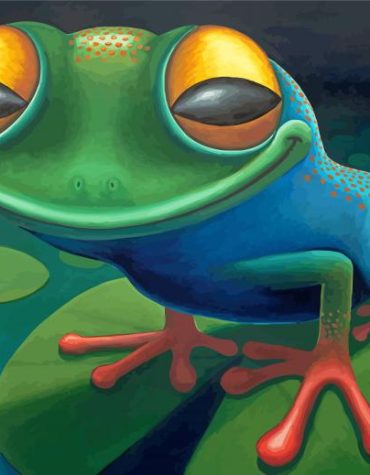 Cartoon Happy Frog Paint By Numbers