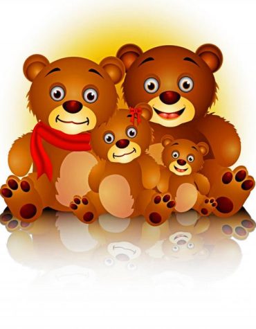 Cartoon Bears Family Paint By Numbers