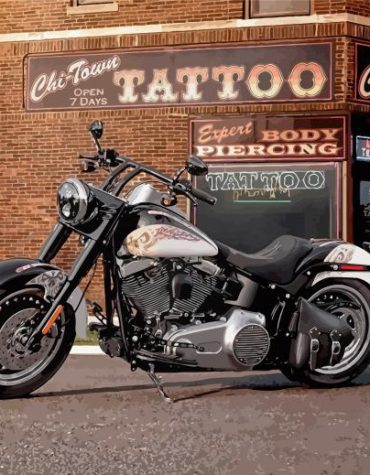 Harley Davidson Fat Boy Ride Paint By Numbers