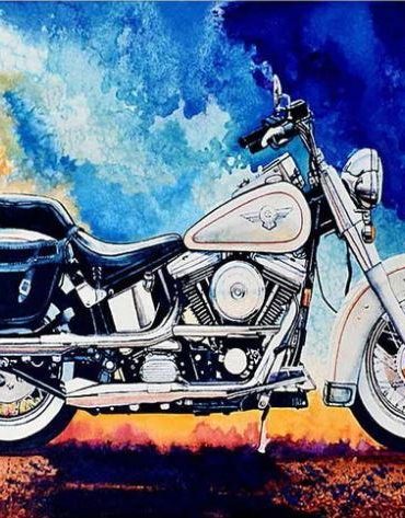 Harley Davidson Motorcycle Paint By Numbers