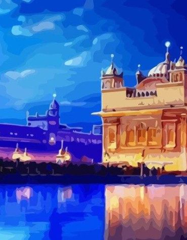 Golden Harmandir Sahib Temple Paint By Numbers