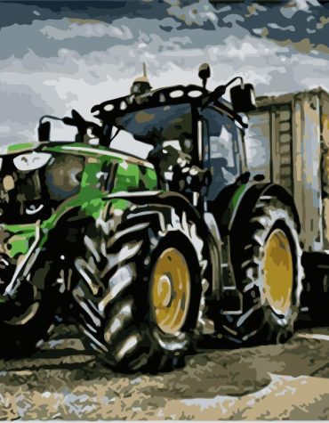 Antique Harvest Tractor Paint By Numbers