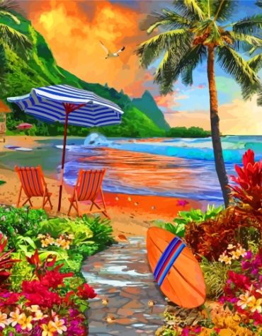 Hawaiian Waves Paint By Numbers