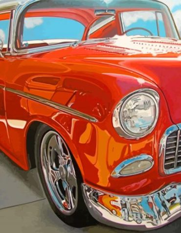 Vintage Car Headlight Paint By Numbers