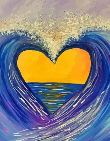 Heart Wave Seascape Paint By Numbers