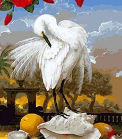 Heron Seashell Still Life Paint By Numbers