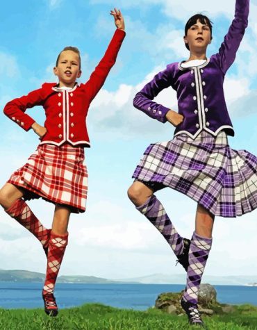 Highland Scottish Dancers Paint By Numbers