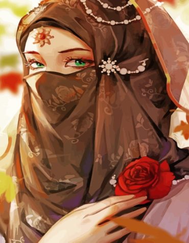 Anime Hijabi Girl Paint By Numbers