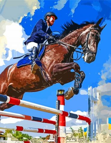Horse Race Jump Challenge Paint By Numbers