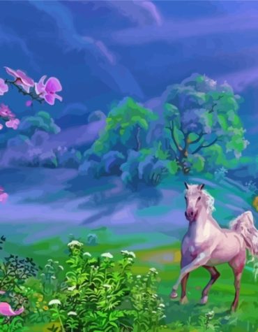 White Horse Running Paint By Numbers