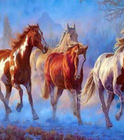 White Horses Herd Paint By Numbers