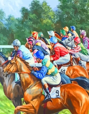 Horse Racing Thrills Paint By Numbers