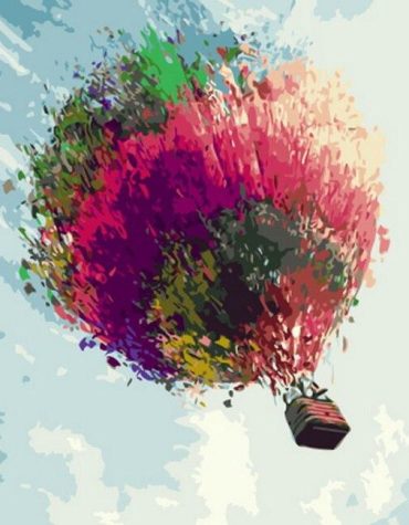 Colorful Hot Air Balloon Nature Paint By Numbers