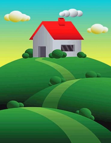 House Portrait Hillside Paint By Numbers