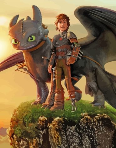 Hiccup and Toothless Paint By Numbers