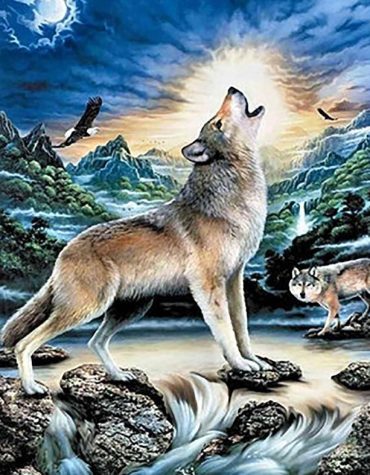 Howling Wolf Wildlife Paint By Numbers