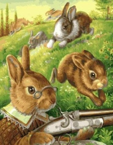 Hunter Rabbit Art Paint By Numbers