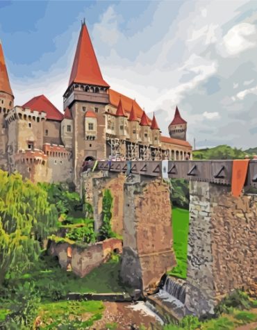 Hunyad Castle Architecture Paint By Numbers