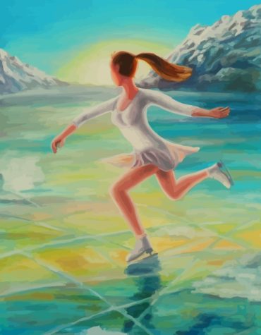 Icy Blue Skater Woman Paint By Numbers