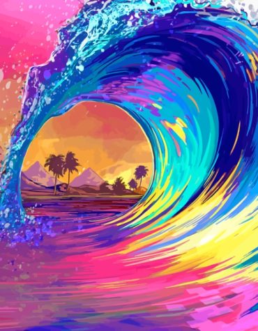 Colorful Ocean Waves Paint By Numbers