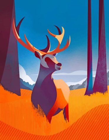 Deer Illustration Paint By Numbers