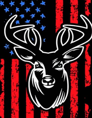 Deer and American Flag Paint By Numbers
