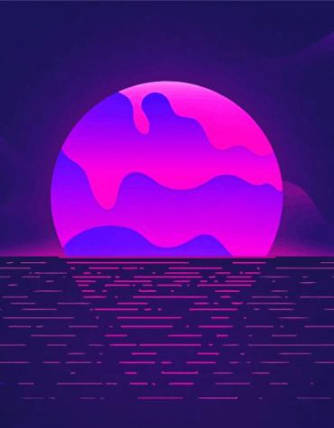 Purple Night Scene Paint By Numbers