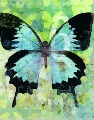 Imperial Blue Butterfly Scene Paint By Numbers