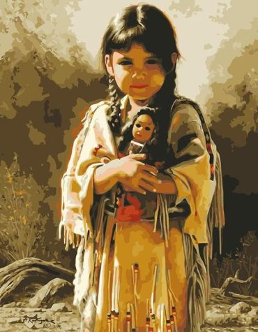 Indigenous Little Girls Paint By Numbers