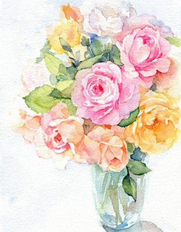 Pink Rose Floral Paint By Numbers