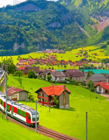 Interlaken Mountain Scenery Paint By Numbers