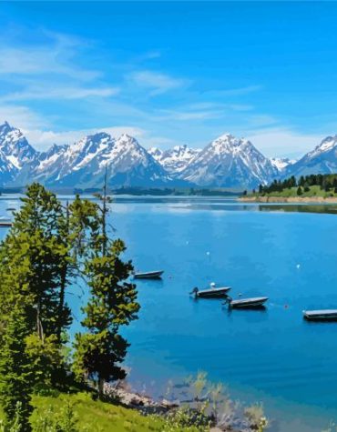 Jackson Lake Scenic Views Paint By Numbers