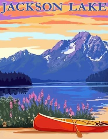 Jackson Lake Boats Landscape Paint By Numbers