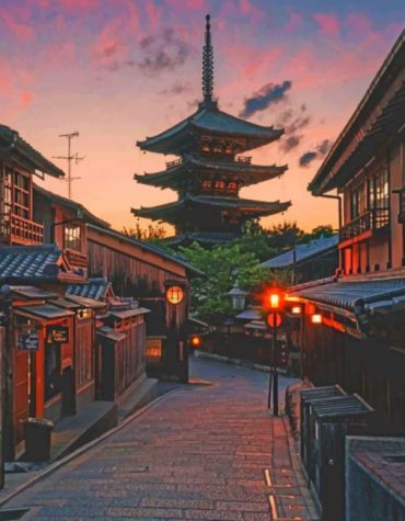Kyoto's Yasaka Pagoda Paint By Numbers