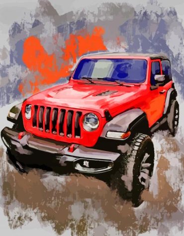 Jeep Wrangler Red Car Paint By Numbers