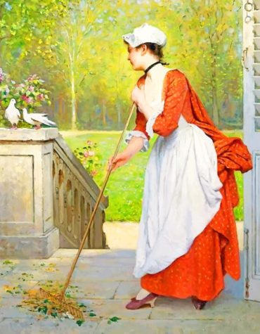 Vintage Woman and Flowers Paint By Numbers