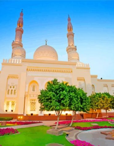 Jumeirah Mosque Inspired Paint By Numbers