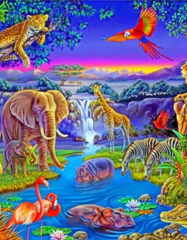 Wild Animals Jungle Paint By Numbers