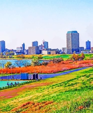 Kawaguchi Japan Skyline Paint By Numbers