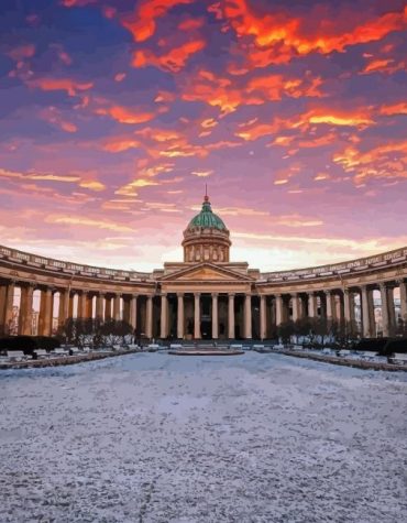 Kazan Cathedral Golden Sunset Paint By Numbers