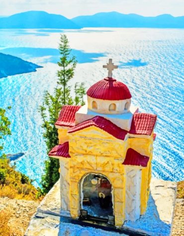 Kefalonia Church Scene Paint By Numbers