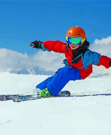 Kid Skiing Adventure Paint By Numbers