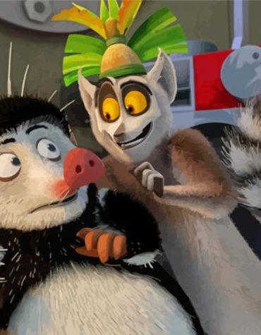 King Julien Cartoon Paint By Numbers
