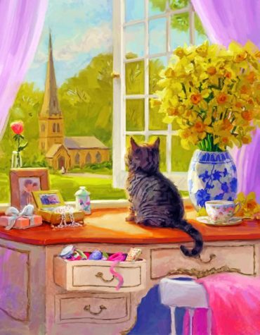 Kitten By The Window Paint By Numbers